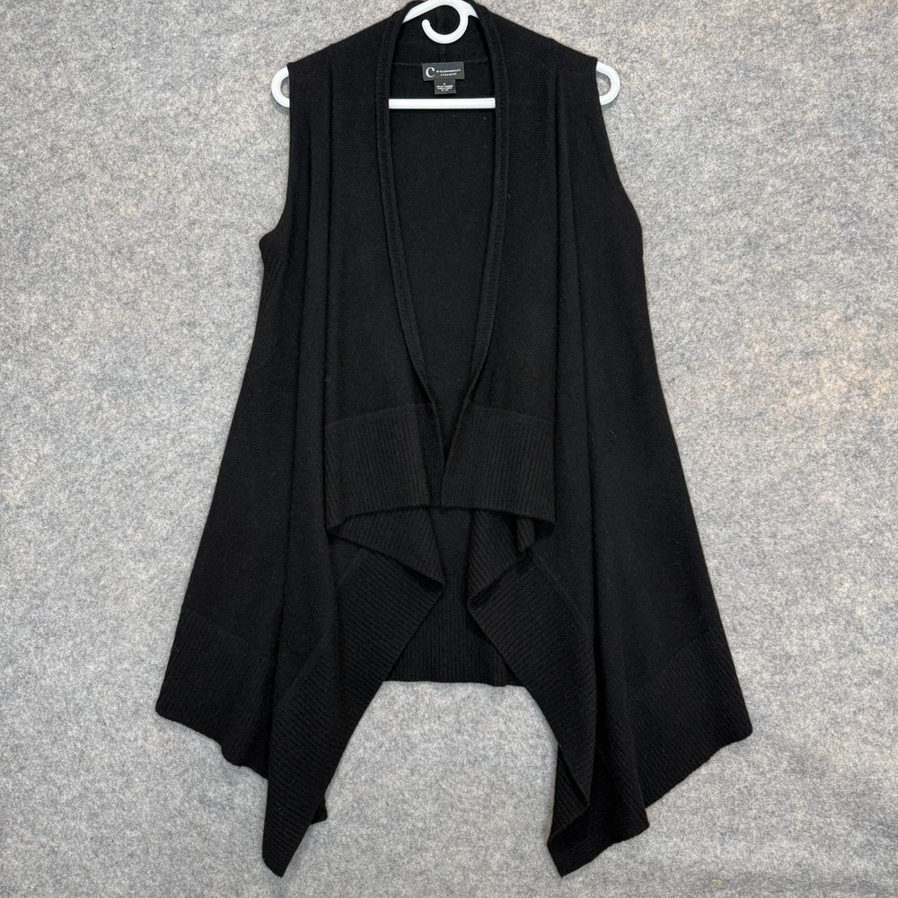 C by Bloomingdale's 100% Cashmere Open Cardigan Sweater Women Medium Draped Long